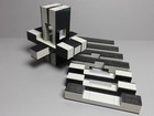 800+ Lego pcs! (2 lb 14 oz) 456 Puzzle Burr MADE FROM LEGOS unit 24!  Lt Gray — photo 7