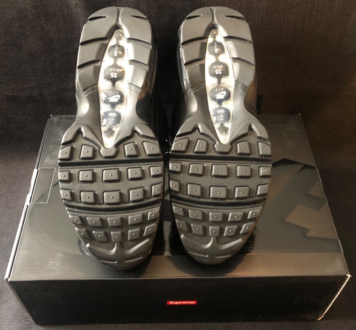 Size 8 - Nike Supreme x Air Max 95 Lux Black for sale online Size 8 - Nike Supreme x Air Max 95 Lux Black for sale online