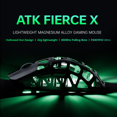 ATK Fierce X Wireless Gaming Mouse – 42g Magnesium Alloy PAW3950