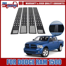 4PCS BLACK Window B Pillar Post PANEL COVER TRIM DECOR For Dodge RAM 1500 2018+