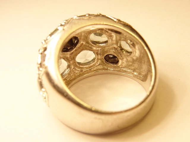 Solid Hallmarked Sterling 925 Silver Blue Multi S… - image 5