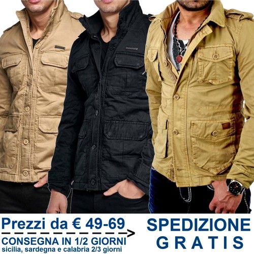 Giacca Uomo Casual in Cotone Vintage Giaccone Moda di Mezza Stagione Tipo  Jeans | eBay