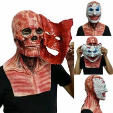 Bloody Skull Head Mask Horror Halloween Double-layer Mask Party Cosplay Props US