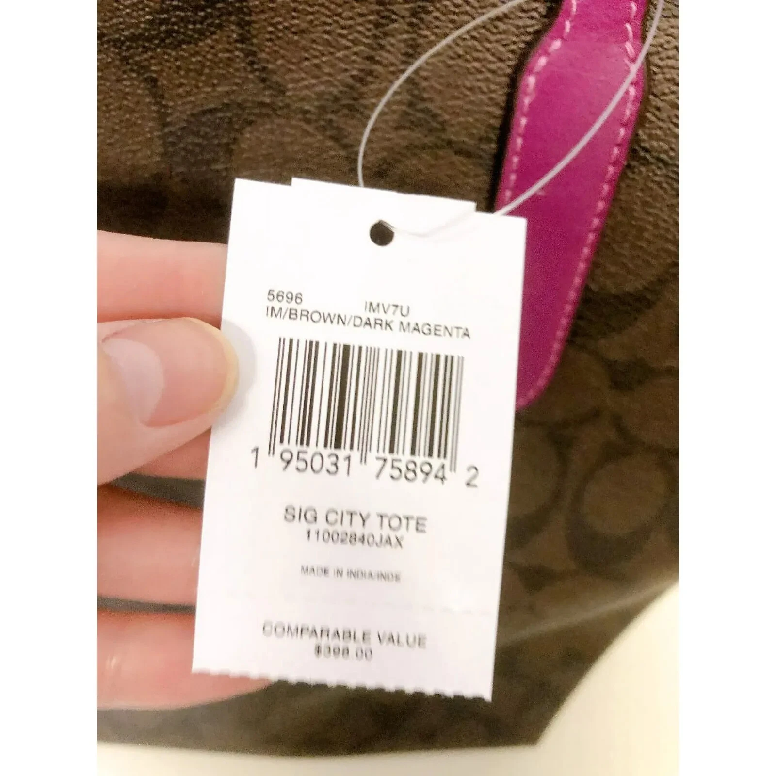 Borsa Coach City in tela firmata #5696