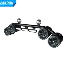 Reborn Wakeboard Tower 4 Speakers and 3 LED Lights Combo Black  Wires Installed