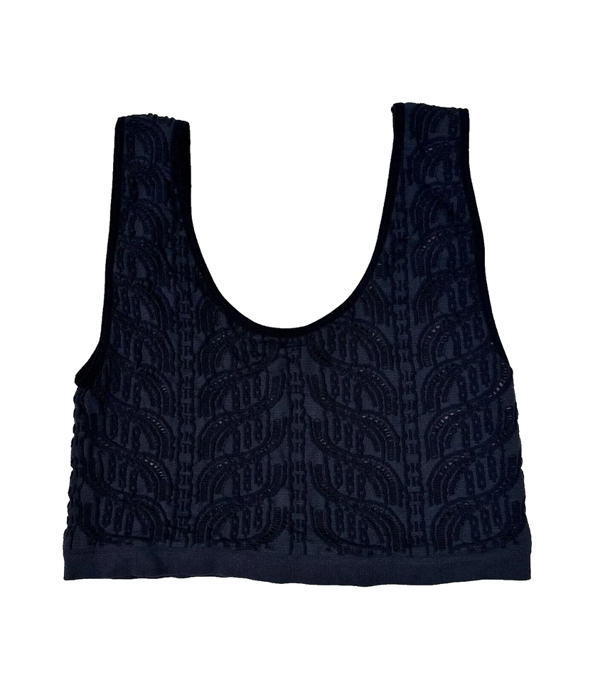 Nuevo sin etiquetas Sujetador de ganchillo Intimately Free People malla corta forrado elástico negro M/L Foto 4 de 4