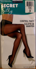 Vintage Pantyhose Secret Silky Control Top Color Black Size B BDR2