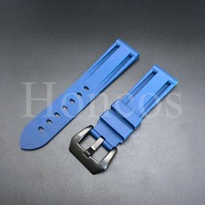 22 24 26 MM D/Blue Rubber Diver Sport Band Strap Black Buckle Fits for Panerai