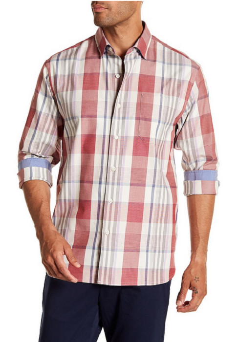 Camisa Tommy Bahama Big Island a Cuadros Ajuste Original, Baile del Fuego, Talla XXL, Precio de venta sugerido por el fabricante $145