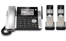 AT&T 3 Handset Corded Cordless Answering System w/ Call Block Big Button CL84215