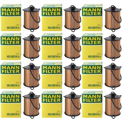 MANN Set of 12 Engine Oil Filters for Volvo S60 S90 V60 V90 XC40 XC60 XC70 XC90