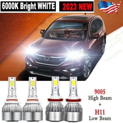 4pcs 9005 H11 LED Headlight Bulb For Honda CRV 2015-2018 100W 11000LM Hi/Lo Beam