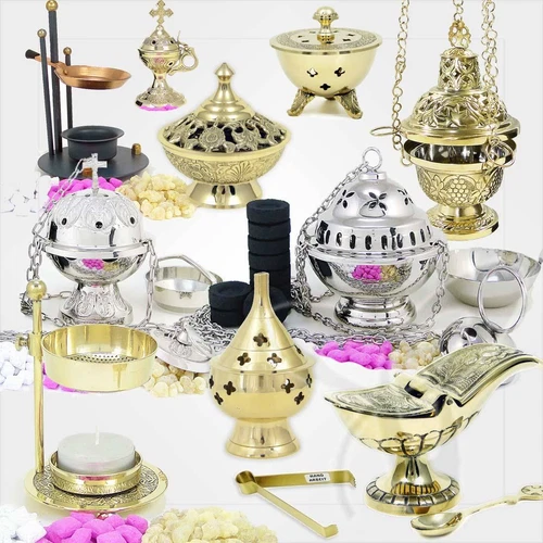 Handmade Censer Set Brass church incense burner thurible altar кадильница
