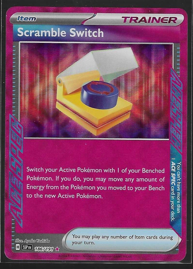 Scramble Switch 186/191 ACE SPEC rare Trainer Pokemon Surging