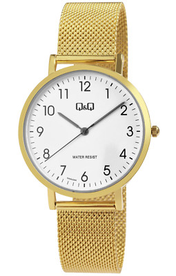 Q&Q by Citizen Quarzuhr Herren Uhr Männer Armbanduhr Milanaiseband Analog Watch