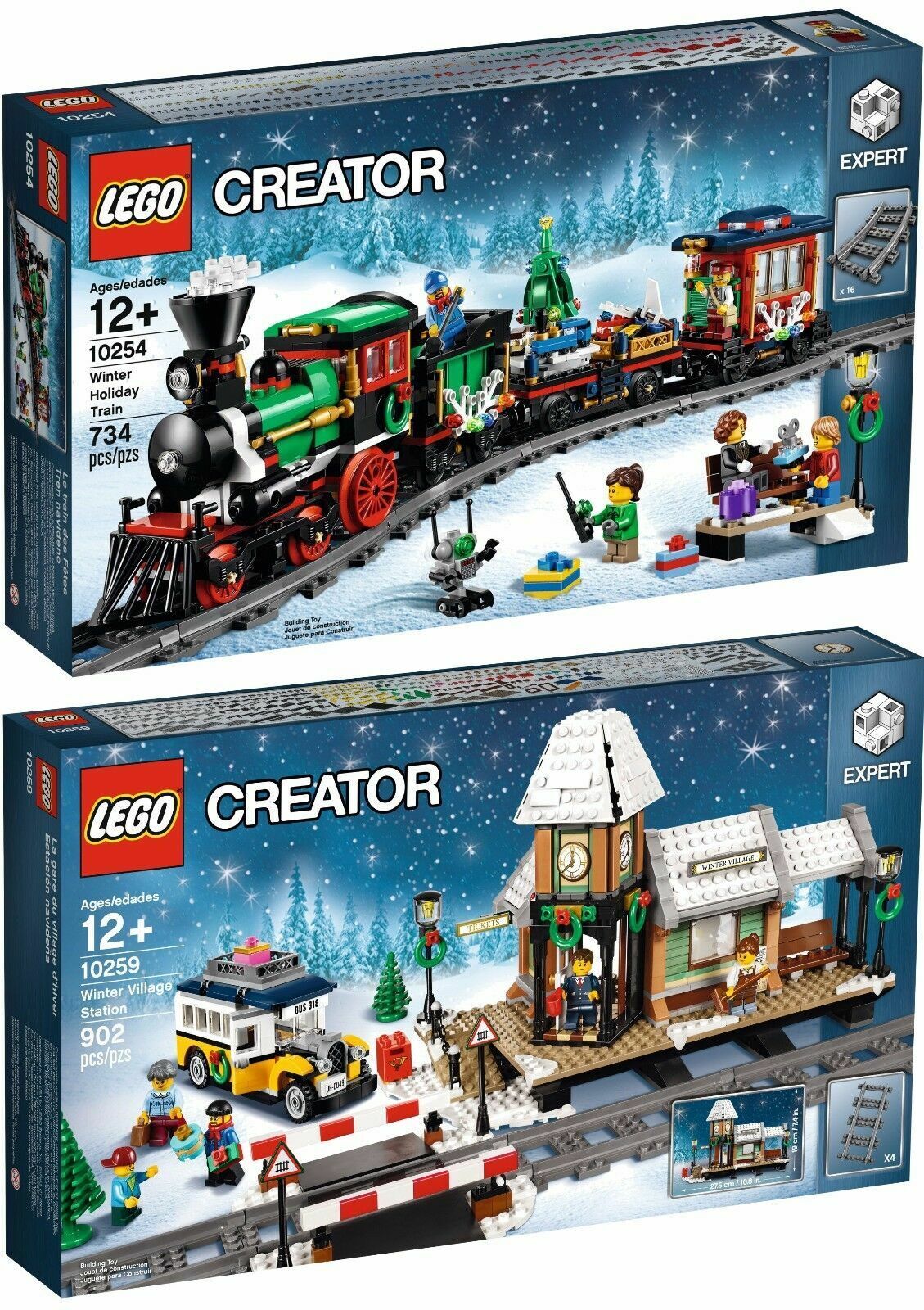 Lego Winter Holiday Train 10254 Winter Village Station 10259 Lot New Christmas