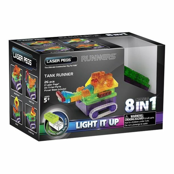 Laser Pegs Construction 8-in-1 Tank Runner Building Light-up Brick