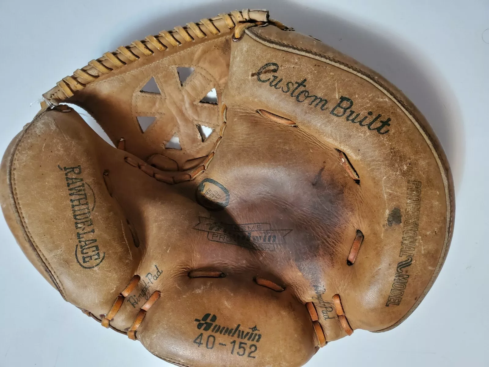 Vintage Goodwin Custom Built Catchers Glove Professional Supreme Model Rawhide
