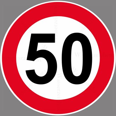 Autoaufkleber 50 kmh Maximal Geschwindigkeit Lkw Bus Lz kmh -50 513 Sticker-12cm