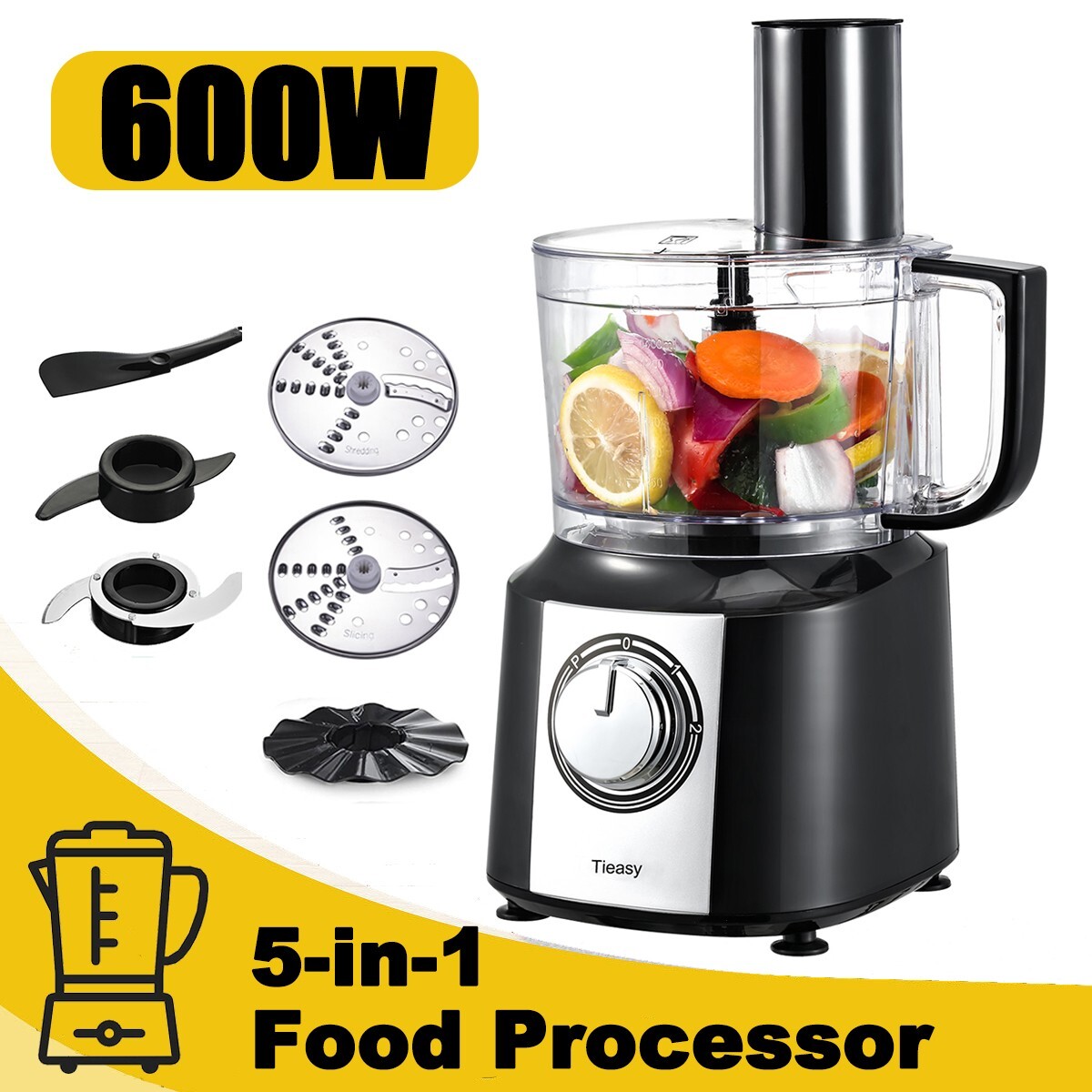 10 Cup Food Processor 600W Multifunctional in Blender Chopper Juicer  Mixer