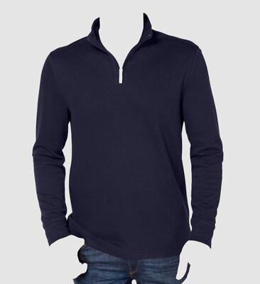 $75 Club Room Men's Blue Long-Sleeve Quarter-Zip Sweater Pullover Sweatshirt XL
