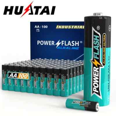 HUATAI Power Flash Long Lasting High Performance AA Alkaline Batteries 100 pcs