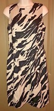 Michael Kors Zebra Print Linen Lined Sheath Dress Size 4P Work To Cocktails
