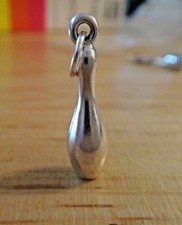 Sterling Silver 3D 21x6mm Bowling Pin Charm