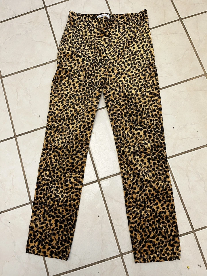 & ДРУГИЕ ИСТОРИИ СТОКГОЛЬМ АТЕЛЬЕ НОВЫЙ! Леопардовый принт бархата вельветовые брюки размер 4