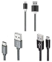 Heavy Duty 2m 3m Long USB Type C Fast Charger Charging Data Sync Braided Cable