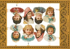 8 Vict. Girls Embossed Scrap Book Mamelok-Madame Tussaud London England