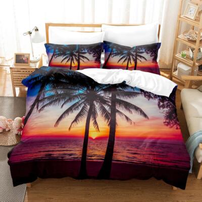 Urlaub Geschenk Bettwäsche Set Natur Landschaft Quilt Bettbezug Single Double Size UK