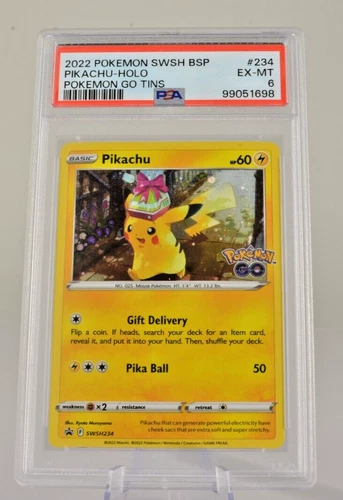 Pikachu Black Star Promo Holo SWSH234 PSA 6 EX-MT(Pokemon GO Tins, 2022)