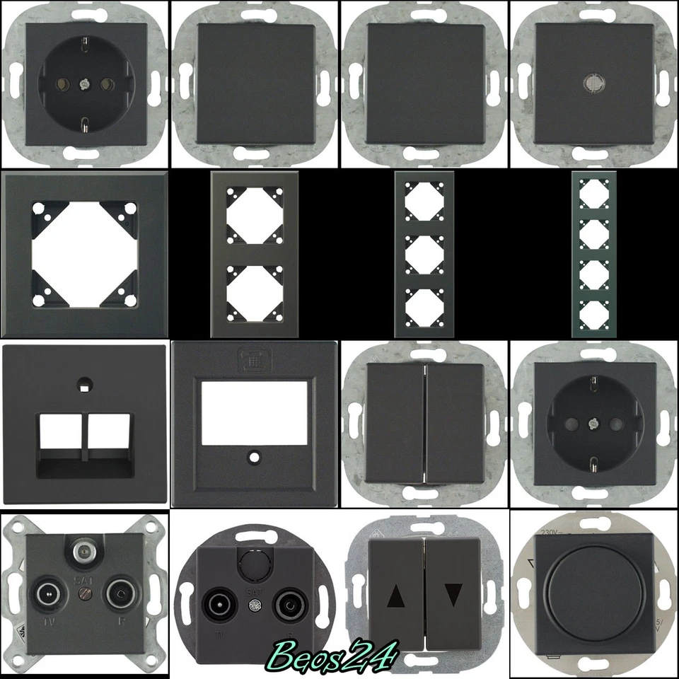 Apollo Trend coolgrey Schalter Steckdose Programm Düwi / Rev Ritter