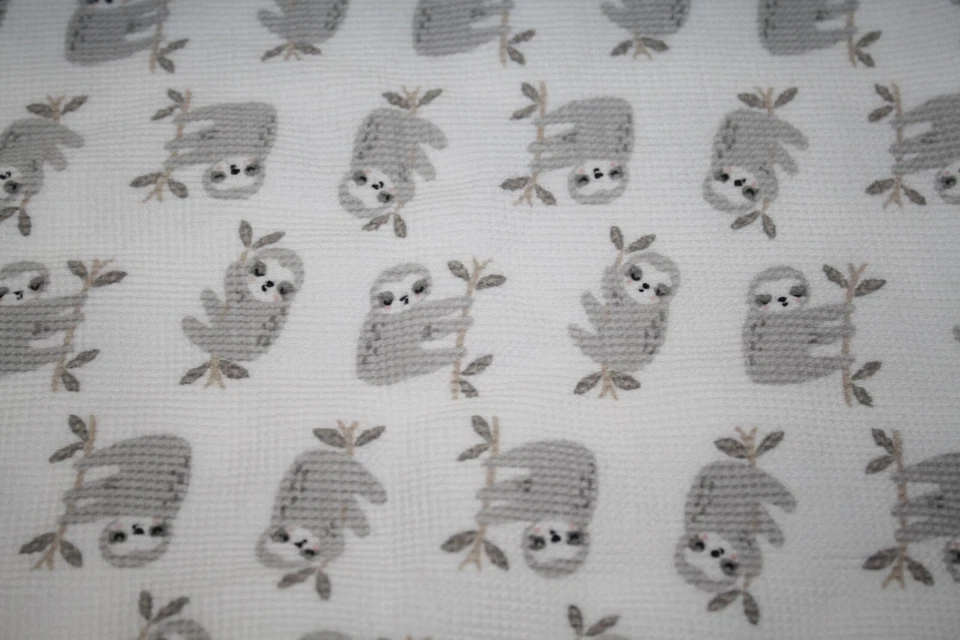 Одеяло для приема ребенка Just Born Sloth 25 дюймов тепловое вафельное унисекс милое для мальчика девочки - Изображение 2 из 4