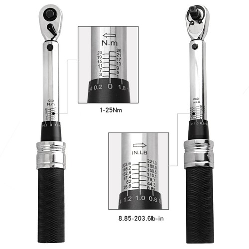 1/4" DR 1-25Nm Adjustable Bike Torque Set Fixing Tools O9L4 - Picture 6 of 12