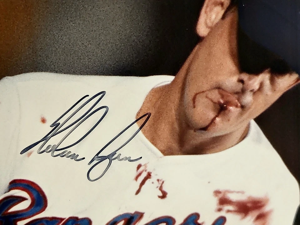 Nolan Ryan Signed 16x20 Matted, Framed Photo Bloody Lip PSA COA - Image 2 of 3