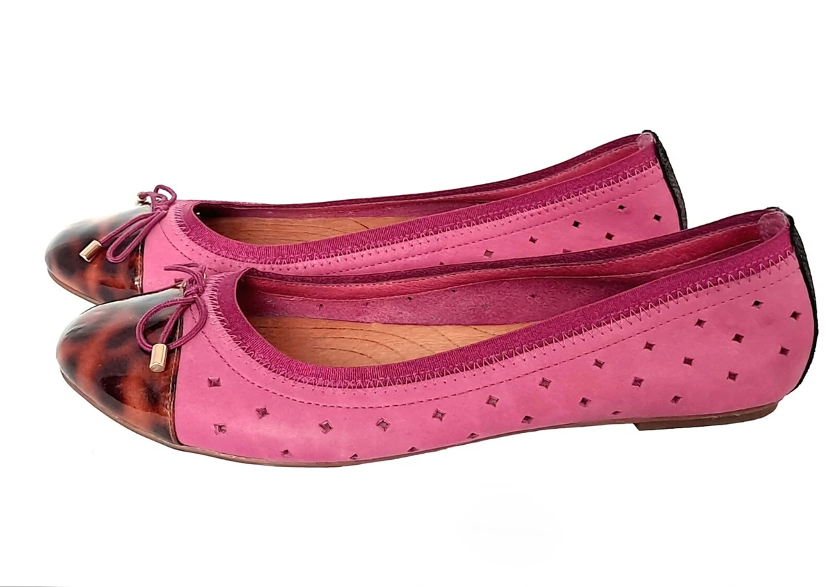 CLARKS - INDIGO - PINK NUBUCK TORTOISE CAP TOE SLIP-ON BALLET FLATS SIZE: 7M | eBay