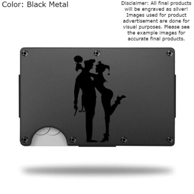 Custom ''JOKER HARLEY QUINN MARRIED'' Laser Engraved Wallet - Pick A Wallet Color