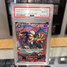 2026 ONE PIECE OP15-EB04-ADVENTURE ON KAMI'S ISLAND 031 TRAFALGAR LAW PSA 10