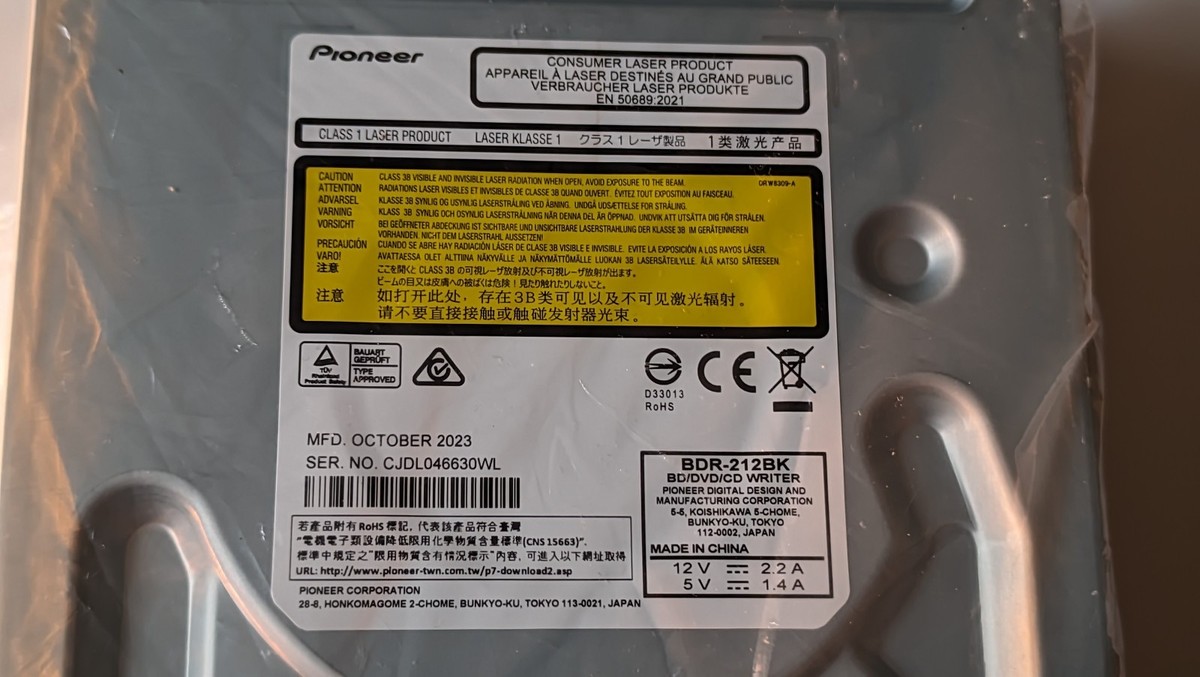 Pioneer BDR 212 BK Blu-ray SATA 1pcs fw 1.04 NEW | eBay