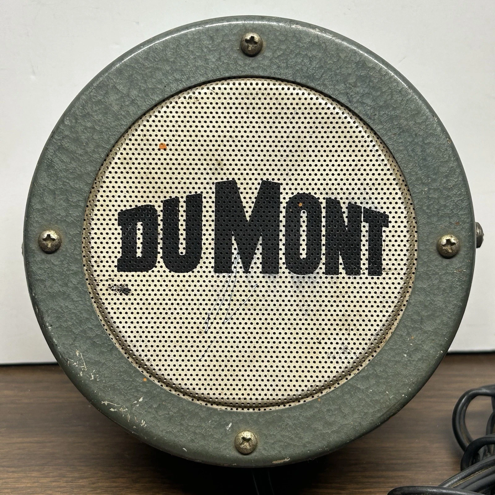 Vintage DuMont Round Metal External Monitor Speaker TV Radio Studio Untested image 2