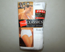 NOS 2002 Hanes Classics 4 Pack Full Cut Briefs White Sz 38 100 Cotton 7760P4