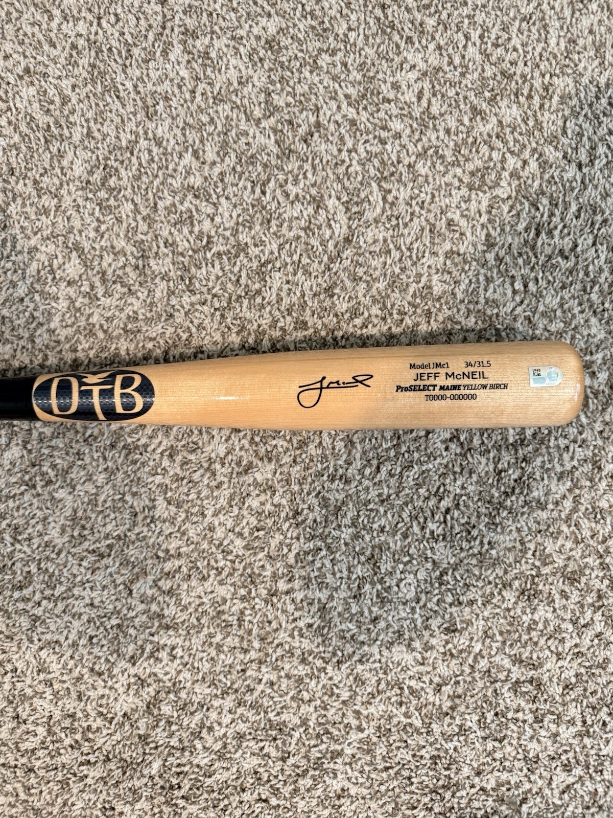 Jeff McNeil DTB Signed Game Model Bat