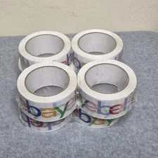 8 Rolls Official eBay Branded Logo Shipping Tape White New