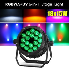 270W Waterproof Par Light 18LED RGBWA UV DMX512 Beam Wash Lighting DJ Stage