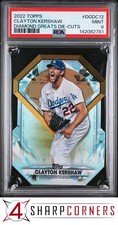 2022 TOPPS DIAMOND GREATS DIE-CUTS #DGDC12 CLAYTON KERSHAW POP 5 PSA 9