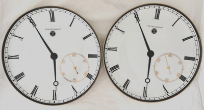 Lot of 2 Department 56 D56 Porcelain Clock Watch Face 10.25'' Dinner Plates Japan
