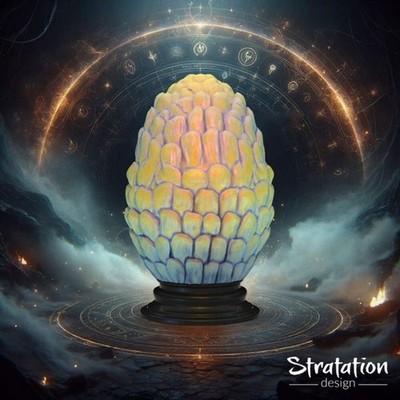 Stratation Design - Gold Dragon Egg Würfelbox - DnD/TTRPG/Rollenspiel/Wargames
