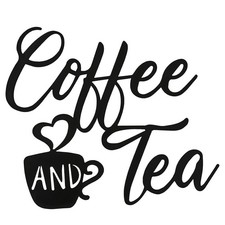 2X(Coffee Sign and Tea Bar Metal Hanging Wall Art Black Cup Decor Letter6031